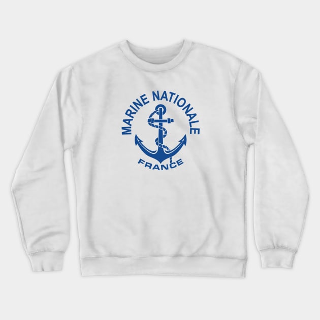 MARINE NATIONALE FRANCE Crewneck Sweatshirt by BUNNY ROBBER GRPC